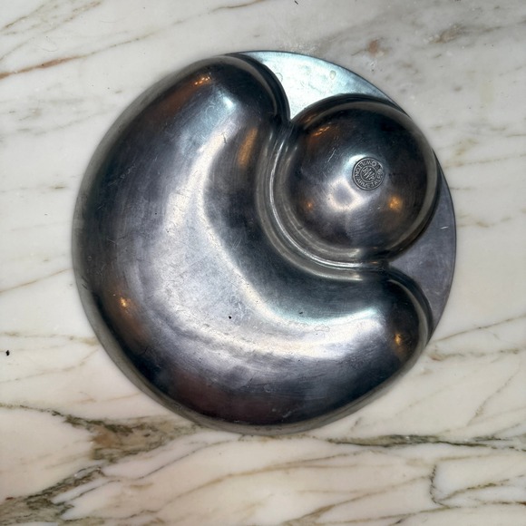 Vintage Wilton Armetale Reggae Chip & Dip Bowl Tray | Retro Serveware - Picture 6 of 7